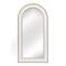 Melrose 35" White and Brown Beaded Wood Arch Framed Wall Mirror